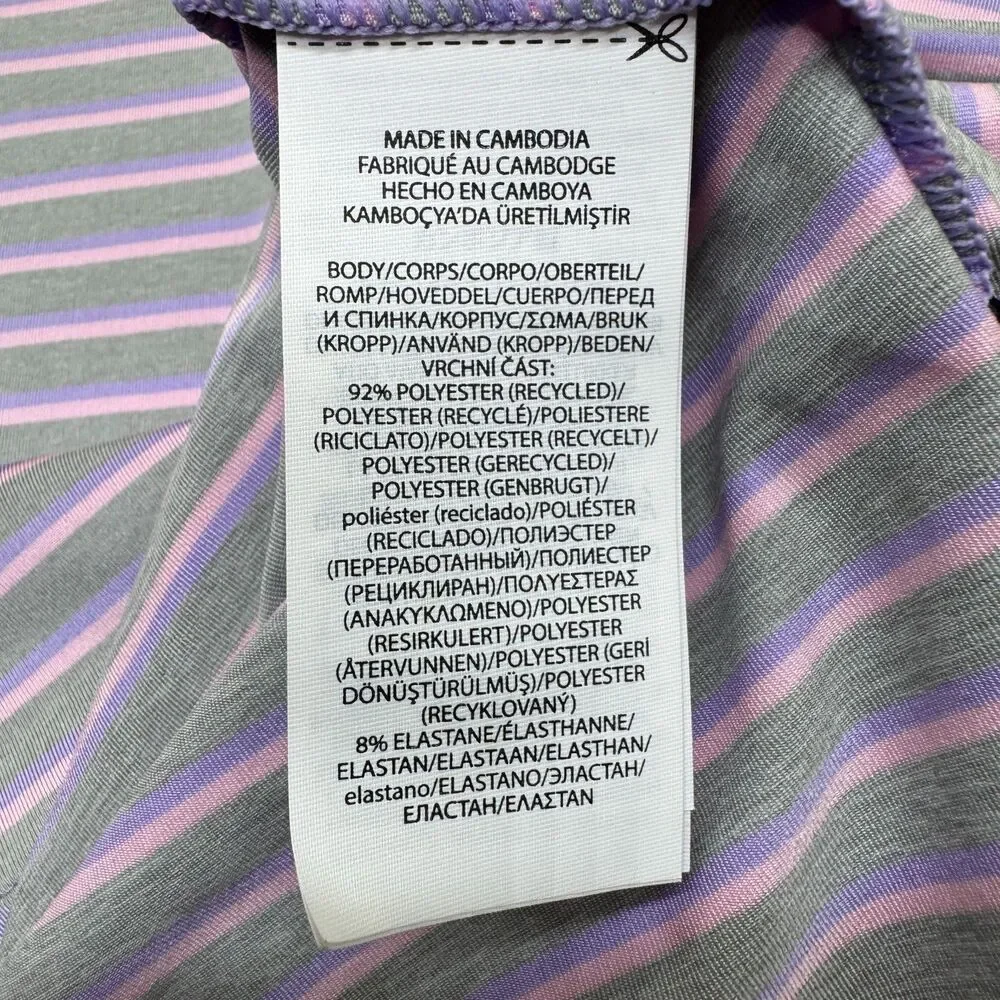 NEW Ralph Lauren RLX  Golf Polo Shirt Mens LG Striped Pink Gray Purple
